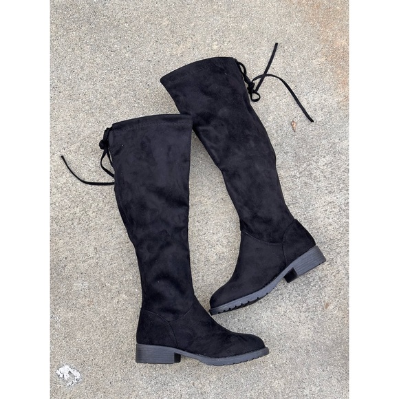Lucky Top Kids Over the Knee Vegan Suede boots - Picture 1 of 4